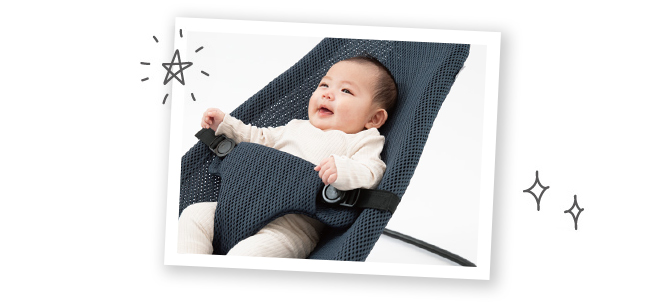 ヘッドピローが付いているので首座り前の赤ちゃんでも安心